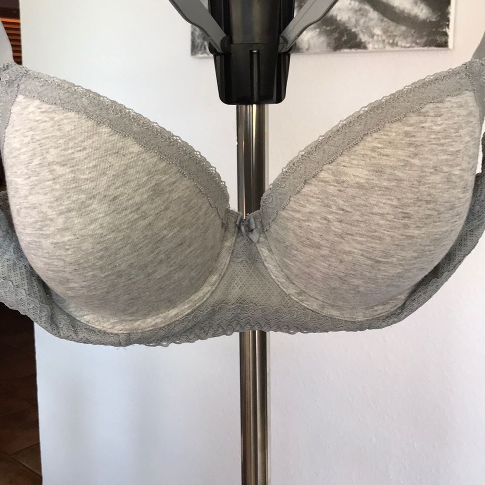 Grey underwire bra
